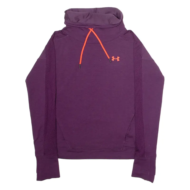 UNDER ARMOUR Loose Fit Womens Sweatshirt Pink Roll Neck XS