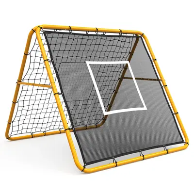 Garvee 4x4 Ft Adjustable Multi-Sport Rebounder Net - Heavy Duty Pitchback Trainer for Soccer, Baseball & Football - Angle Adj...