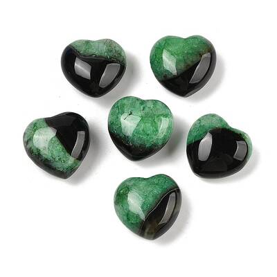 Natural Agate(Dyed & Heated) Heart Palm Stone