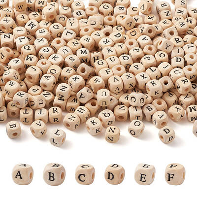 ddPrinted Natural Wood Beads