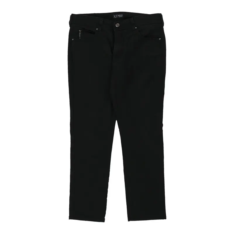 Armani Jeans Trousers - 33W 27L Black Cotton