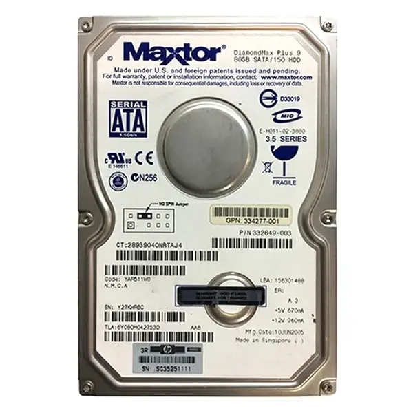 332649-003 HP 80GB 1.5Gb/s SATA 7200 3.5-inch Hard Drive