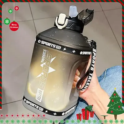 Portable Sports Bottle with Handle, Large Capacity Tumbler Cups, Frosted Gradient Water Jar with Straw, Water Bottle, Drinkin...