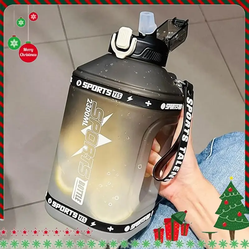 Portable Sports Bottle with Handle, Large Capacity Tumbler Cups, Frosted Gradient Water Jar with Straw, Water Bottle, Drinkin...