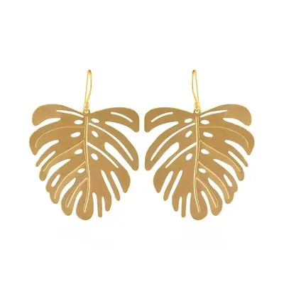 18k Gold-Plated Leaf Earrings | Title: Title