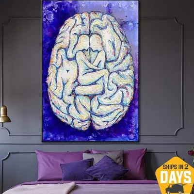 Original Abstract Brain Paintings On Canvas Contemporary Love Painting Medical Modern Fine Art Romantic Wall Art | MENTAL INT...