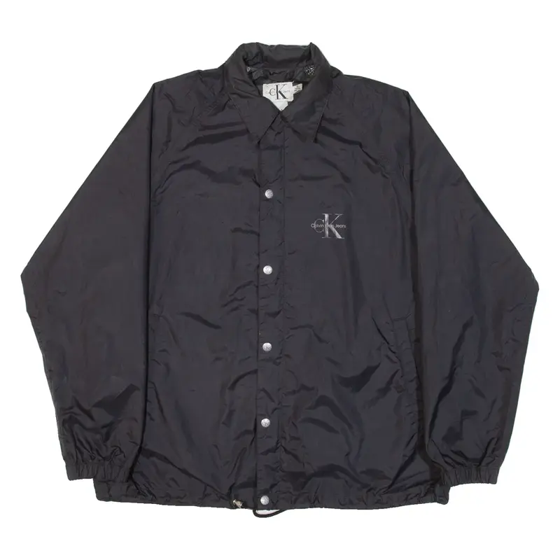 CALVIN KLEIN JEANS Mens Coach Jacket Black Nylon M