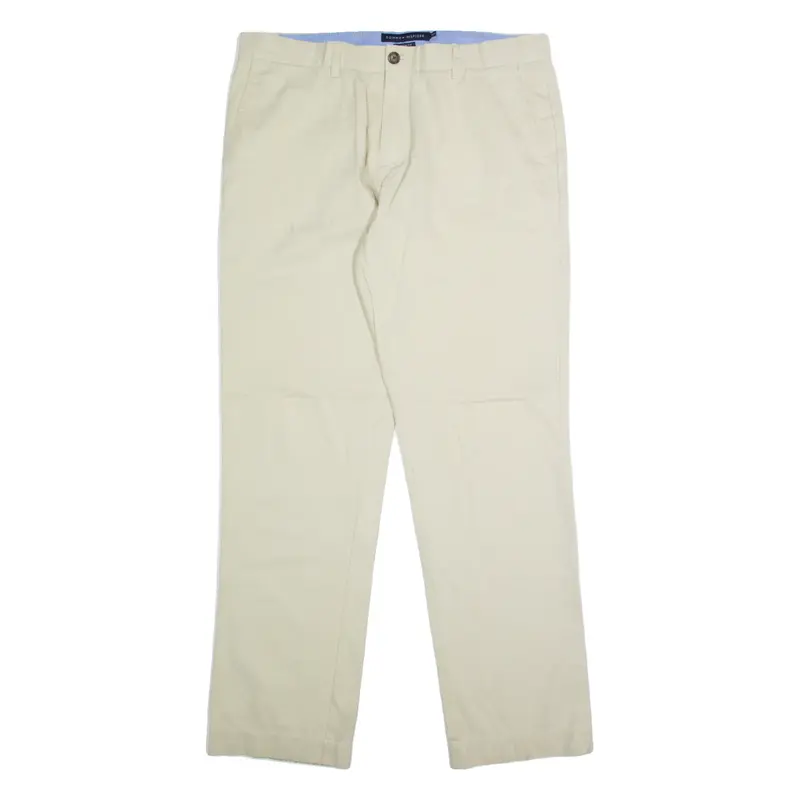 TOMMY HILFIGER Chino Mens Trousers Beige Regular Straight W34 L32