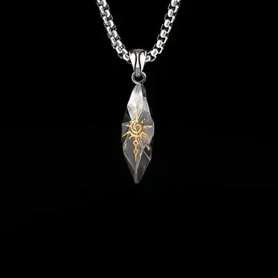 Men’s Wishing Stone Necklace – Vintage Silver Pendant for Strength & Hope