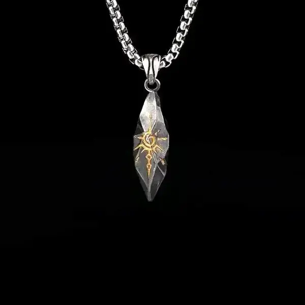 Men’s Wishing Stone Necklace – Vintage Silver Pendant for Strength & Hope