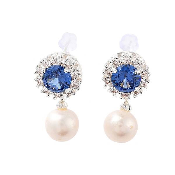 Natural Pearl Dangle Stud Earrings