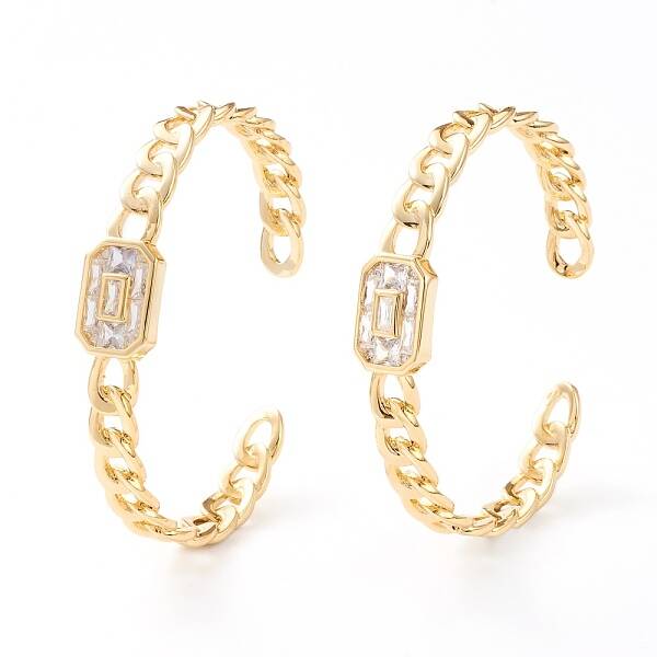 Brass Micro Pave Cubic Zirconia Cuff Bangles