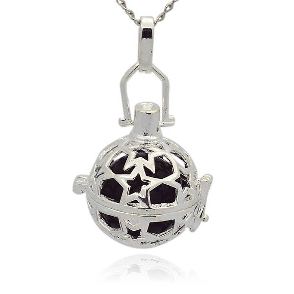 Silver Color Plated Brass Hollow Round Cage Pendants