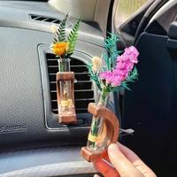 Car Air Outlet Perfume Bottle, Creative Glass Bottle with Wooden Holder, Car Interior Decoration Accessories for Women & Men ...