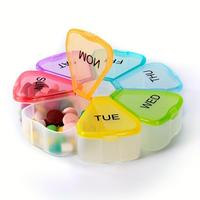 Large Capacity Weekly Pill Organizer Box, 1 Count 7-day Medicine Container with Lid, Portable Pill Storage Box for Vitamins a...