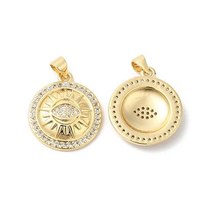 Brass Micro Pave Clear Cubic Zirconia Pendants