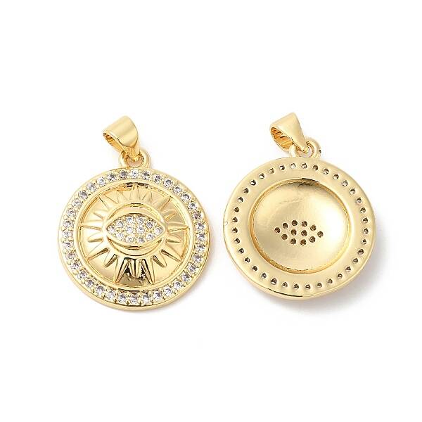Brass Micro Pave Clear Cubic Zirconia Pendants