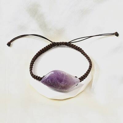 Natural Amethyst Beads Braided Bead Bracelets