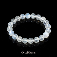 Radiant Rainbow Blue Moonstone Bracelet (4-12mm) | June Birthstone for Emotional Balance, New Beginnings & Inner Glow | Perfe...