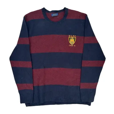Rlpc 1924-5 Ralph Lauren Striped Jumper - Large Block Colour Wool