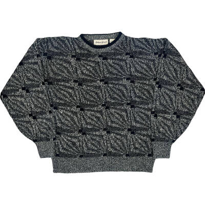 Michael Gerald Patterned Sweatshirt - Large - Grey Acrylic