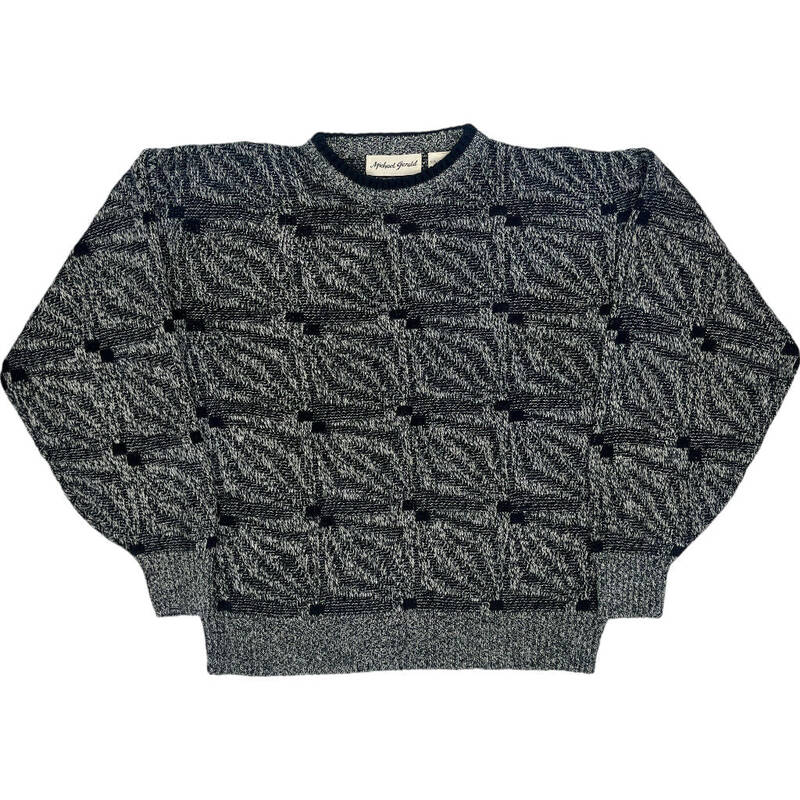 Michael Gerald Patterned Sweatshirt - Large - Grey Acrylic