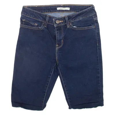 ADIDAS Womens Denim Shorts Blue Slim S W28
