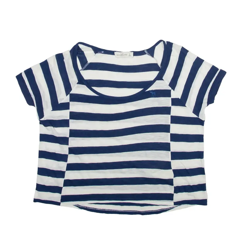 ABERCROMBIE & FITCH Oversized Top Blue Striped Short Sleeve Womens S