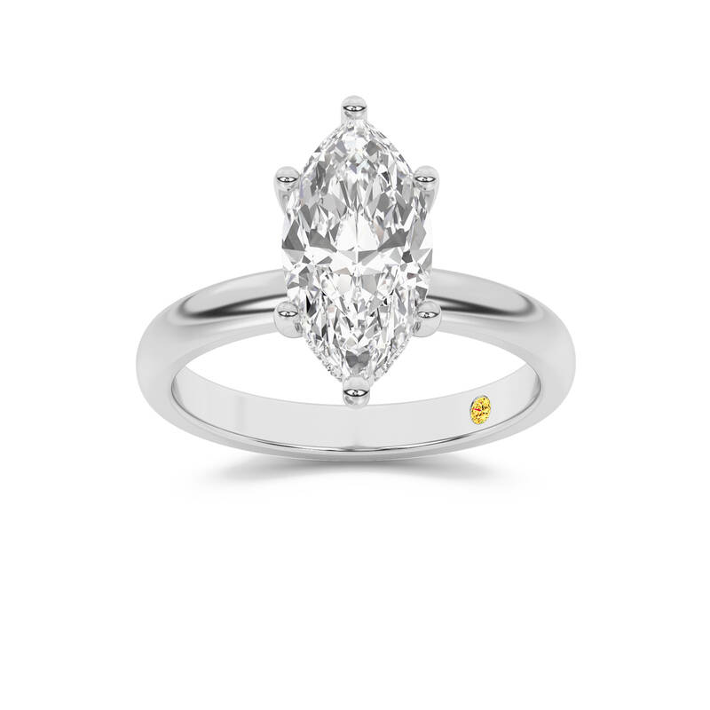 Firefly Hidden Halo Marquise Lab Grown Diamond Engagement Ring | 18K White Gold 2 5/8 CT. TW.
