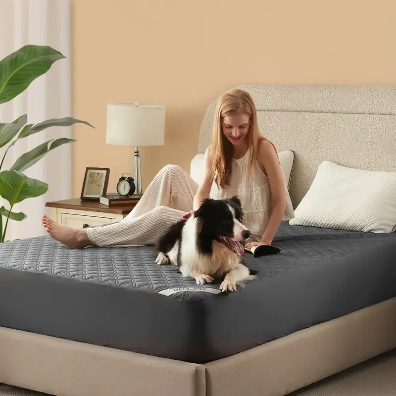 #FallFreshness【BEDLORE】Waterproof Cooling Bamboo Mattress Pad - Silent & Breathable for Hotels/Bedroom/Kids Fit Sheet