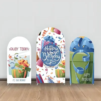 Gifts Colorful Ribbons Birthday Arch Backdrop Kit - Aperturee