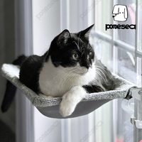 POMESEA Sunbathing Window Perch for Large Cats, Glow in The Dark Cat Window Hammock with Hook Design, Easy to Assemble, Folda...