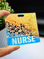 Healthcare Doodles Iridescent Badge Buddy - Nurse Badge - Laser Engraved 1/8 inch iridescent acrylic - Customize with your ow...