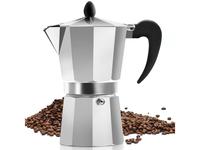 Zulay Kitchen Italian Espresso Maker - Classic Moka Pot with Curved Handle - Aluminum Body with High-Pressure Valve for Rich ...