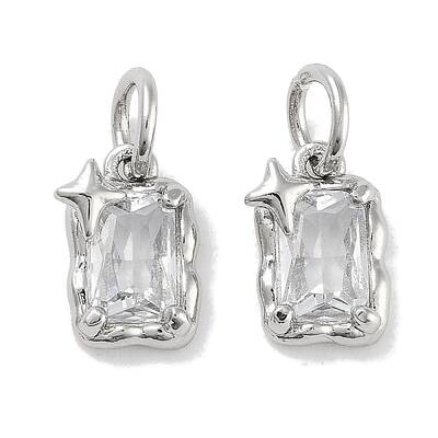 Brass Micro Pave Cubic Zirconia Charms
