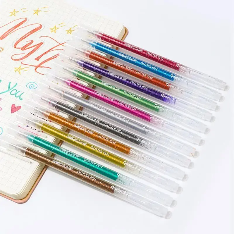 12/set Metallic Gel Pen, Glitter Pen, Glitter Markers, Glitter Metallic Highlighter Pen for Home School Office Use