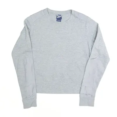 NIKE Embroidered Grey Sweatshirt Womens S