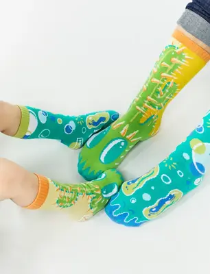 POKEY & POPPY MATCHY MISMATCHY SOCKS SET | 2nd Pair: ADULT LARGE | 1st Pair: KIDS LARGE