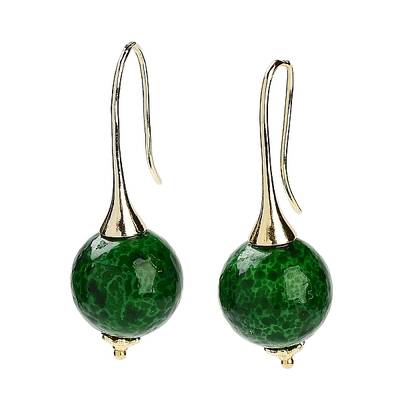 Round Lampwork Dangle Earrings