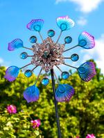 Peacock Tail Wind Spinner for Garden - Colorful Windmill Decorative,Anti-Rust Coating,Garden sculptures decor,Gift for Patios...