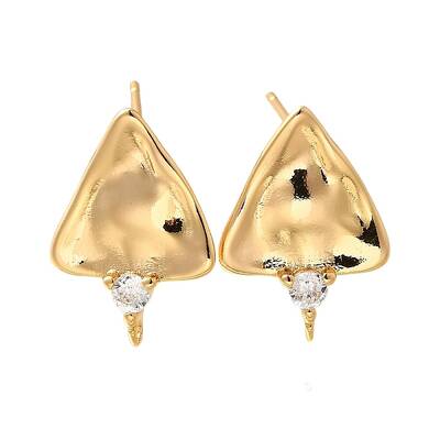 Brass Micro Pave Cubic Zirconia Stud Earring Findings