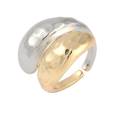 Teardrop Brass Open Cuff Rings for Women