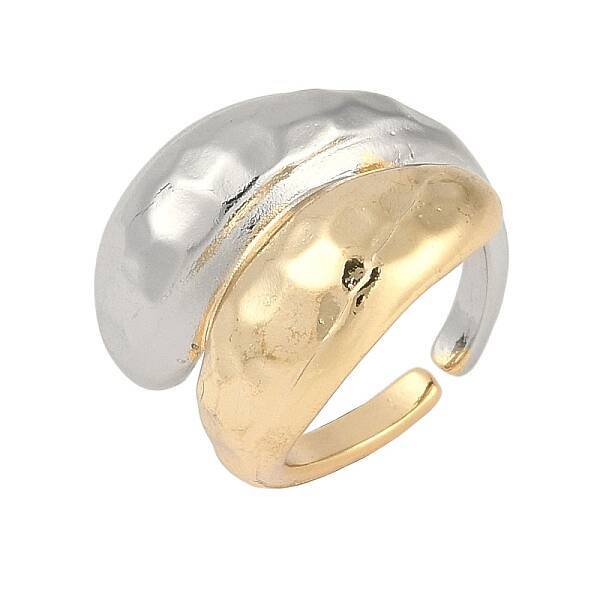 Teardrop Brass Open Cuff Rings for Women