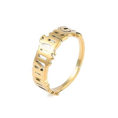 Ion Plating(IP) 304 Stainless Steel Constellation Open Cuff Ring for Women