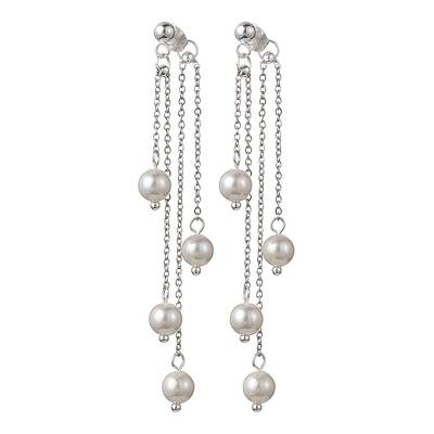 Natural Pearl Front Back Stud Earrings