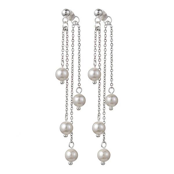 Natural Pearl Front Back Stud Earrings