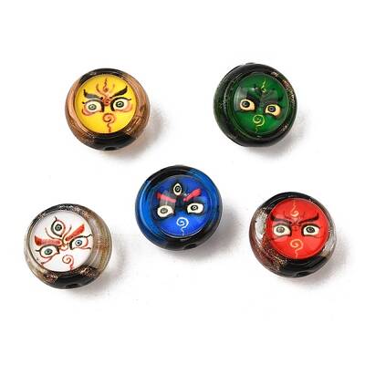Handmade Gold Sand Lampwork Beads