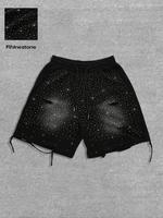 Men's Rhinestone Decor Shorts, Casual Comfy Breathable Shorts for Daily Wear, Mens Underwear for All Seasons