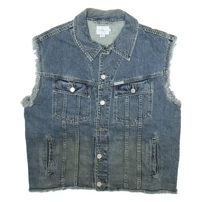 CALVIN KLEIN JEANS Mens Denim Gilet Blue XL