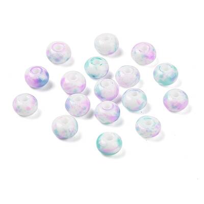 Opaque Spray Painted Glass Beads